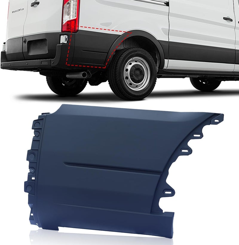 APASQRO Rear Right Lower Quarter Panel Trim Molding for Transit 150 250 350 2015-2019, Bumper Cover Extension End Cap Accessories, Matte Black, Passenger Side - Image 1